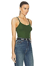 SPRWMN V Neck Tank Top in Artichoke, view 2, click to view large image.