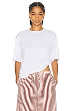 SPRWMN Oversized Cropped Boxy Tee in White, view 1, click to view large image.