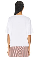SPRWMN Oversized Cropped Boxy Tee in White, view 3, click to view large image.
