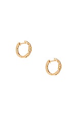 STONE AND STRAND Diamond Anchor Chain Huggie Earrings in Gold & Diamond, view 1, click to view large image.