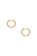 STONE AND STRAND Diamond Anchor Chain Huggie Earrings in Gold & Diamond, view 3, click to view large image.