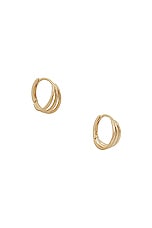 STONE AND STRAND Gold Trio Hoop Earrings in 10k Yellow Gold, view 1, click to view large image.