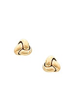 STONE AND STRAND Puffed Knot Stud Earrings in 14k Yellow Gold, view 1, click to view large image.