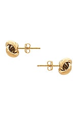 STONE AND STRAND Puffed Knot Stud Earrings in 14k Yellow Gold, view 2, click to view large image.