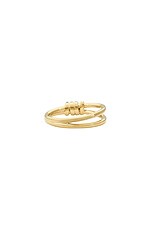 STONE AND STRAND Twinkling Twine Pave Duo Ring in 10k Yellow Gold, view 4, click to view large image.