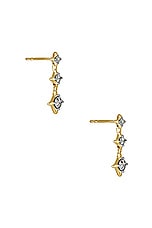 STONE AND STRAND Bright Lights Drop Earrings in 14k Yellow Gold & White Diamond, view 2, click to view large image.