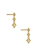 STONE AND STRAND Bright Lights Drop Earrings in 14k Yellow Gold & White Diamond, view 3, click to view large image.