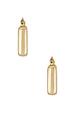 STONE AND STRAND Squared Off Huggie Earrings in 14k Yellow Gold, view 2, click to view large image.