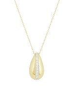 STONE AND STRAND Pave Pistachio Necklace in 10k Yellow Gold & White Diamond, view 3, click to view large image.