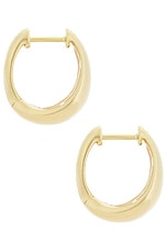 STONE AND STRAND Pave Pistachio Huggie Earrings in 10k Yellow Gold & White Diamond, view 3, click to view large image.