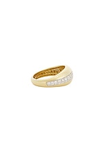 STONE AND STRAND Pave Pistachio Dome Ring in 10k Yellow Gold & White Diamond, view 3, click to view large image.