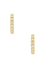 STONE AND STRAND La Scala Hoop Earrings in 10k Yellow Gold & Lab Diamond, view 4, click to view large image.