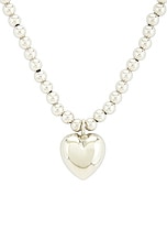 STONE AND STRAND Big Hearted Puffed Necklace in Sterling Silver, view 2, click to view large image.