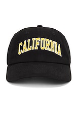Sporty & Rich California Embroidered Hat in Faded Black, view 1, click to view large image.