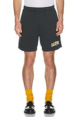 Sporty & Rich California Gym Shorts in Faded Black, view 3, click to view large image.