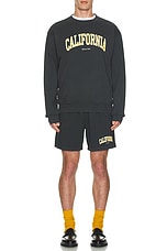 Sporty & Rich California Gym Shorts in Faded Black, view 4, click to view large image.