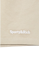 Sporty & Rich Embroidered Gym Shorts in Elephant, view 3, click to view large image.
