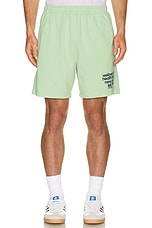 Sporty & Rich Usa Health Club Gym Shorts in Thyme, view 4, click to view large image.