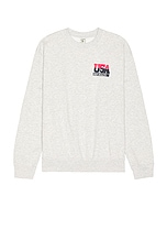 Sporty & Rich Team USA Crewneck in Heather Grey, view 2, click to view large image.