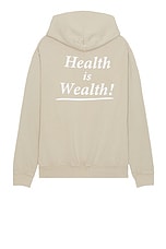 Sporty & Rich Health Is Wealth Hoodie in Elephant, view 1, click to view large image.