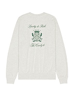 Sporty & Rich x Hotel Carlyle Crest Crewneck in Heather Gray