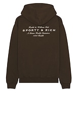 Sporty & Rich Health Initiative Hoodie in Chocolate, view 2, click to view large image.