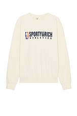 Sporty & Rich Team Logo Crewneck in Cream, view 1, click to view large image.