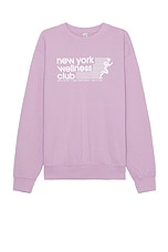 Sporty & Rich Usa Wellness Club Crewneck in Soft Lavender, view 1, click to view large image.