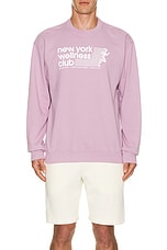 Sporty & Rich Usa Wellness Club Crewneck in Soft Lavender, view 3, click to view large image.