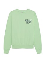 Sporty & Rich USA Health Club Crewneck in Thyme, view 1, click to view large image.