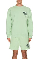 Sporty & Rich USA Health Club Crewneck in Thyme, view 3, click to view large image.