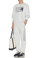 Sporty & Rich Starter Sweatpants in Heather Grey & Navy, view 5, click to view large image.