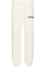 Sporty & Rich Team Logo Sweatpants in Cream, view 1, click to view large image.