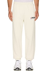 Sporty & Rich Team Logo Sweatpants in Cream, view 3, click to view large image.