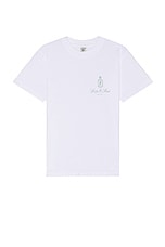 Sporty & Rich Vendome T-shirt in White & Sage, view 2, click to view large image.