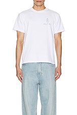 Sporty & Rich Vendome T-shirt in White & Sage, view 3, click to view large image.