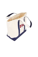 Sporty & Rich USA Tote Bag in Natural, view 4, click to view large image.