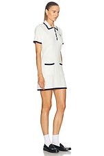 Sporty & Rich Hilary Dress in Off White & Navy, view 2, click to view large image.