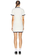 Sporty & Rich Hilary Dress in Off White & Navy, view 4, click to view large image.