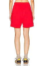 Sporty & Rich Prep Gym Short in Sports Red, view 4, click to view large image.