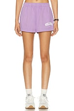 Sporty & Rich Wellness Ivy Disco Short in Violet & White, view 1, click to view large image.