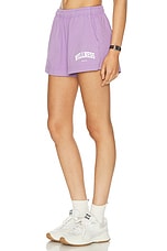 Sporty & Rich Wellness Ivy Disco Short in Violet & White, view 3, click to view large image.