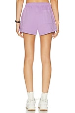 Sporty & Rich Wellness Ivy Disco Short in Violet & White, view 4, click to view large image.