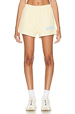 Sporty & Rich Wellness Ivy Disco Short in Almond & H2o, view 1, click to view large image.