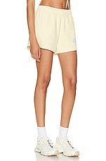 Sporty & Rich Wellness Ivy Disco Short in Almond & H2o, view 2, click to view large image.