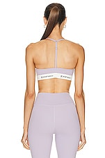 Sporty & Rich 80s Runner Sports Bra in Faded Lilac & Black, view 3, click to view large image.