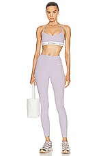 Sporty & Rich 80s Runner Sports Bra in Faded Lilac & Black, view 4, click to view large image.