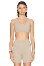 Sporty & Rich Runner Box Sports Bra in Elephant & White, view 1, click to view large image.