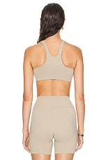 Sporty & Rich Runner Box Sports Bra in Elephant & White, view 3, click to view large image.