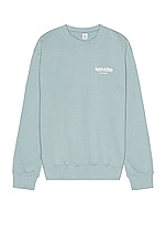 Sporty & Rich Club Crewneck Sweatshirt in Soft Blue & White, view 2, click to view large image.